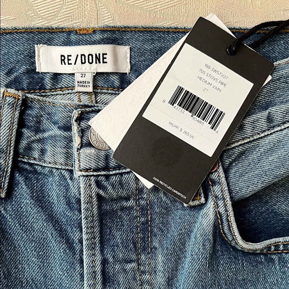 Re/Done Straight Leg Jeans (Size: 27) - Picture 3 of 10